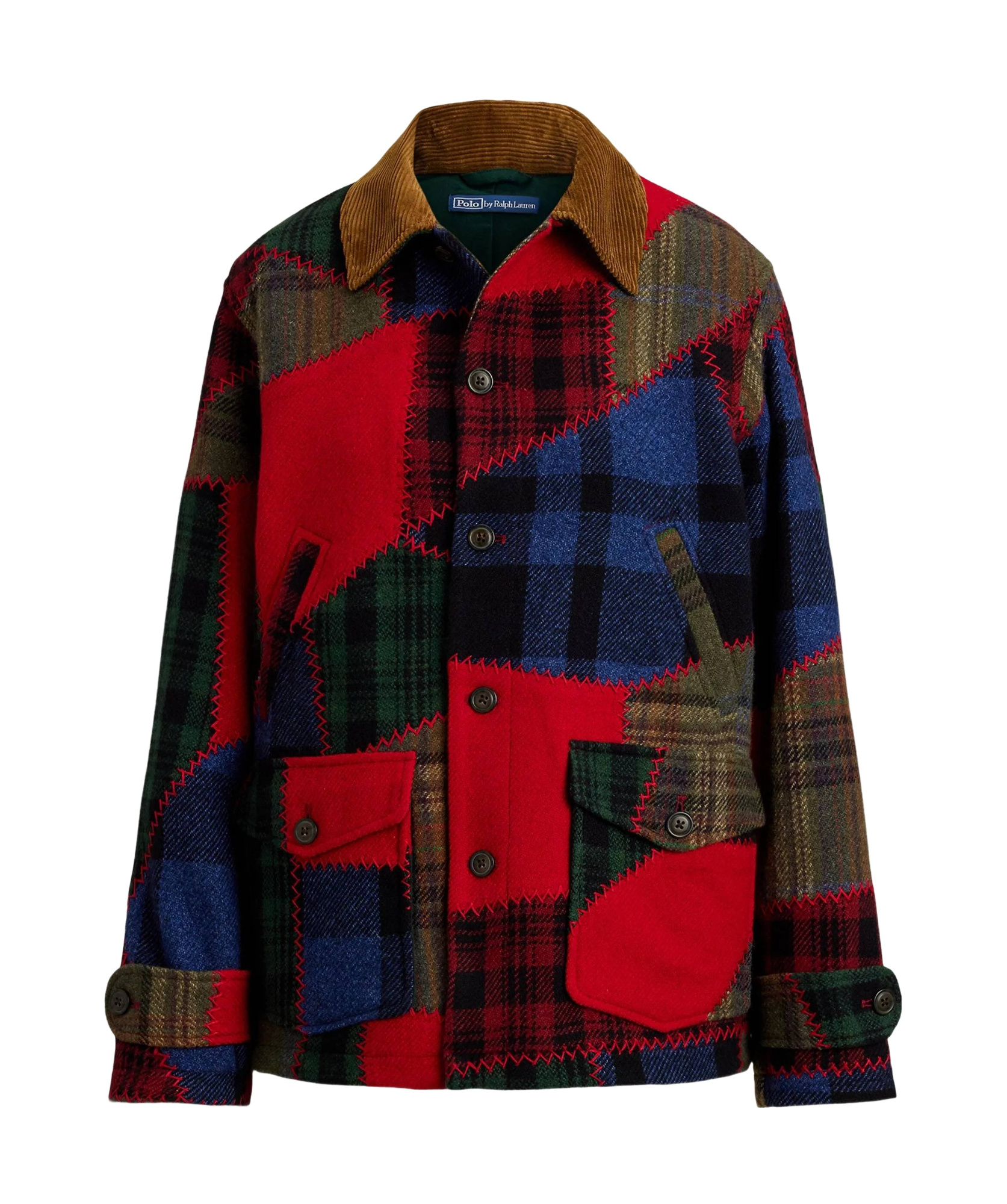 Polo Ralph Lauren Wool Patchwork Woven Coat Multi Patchwork In Multi