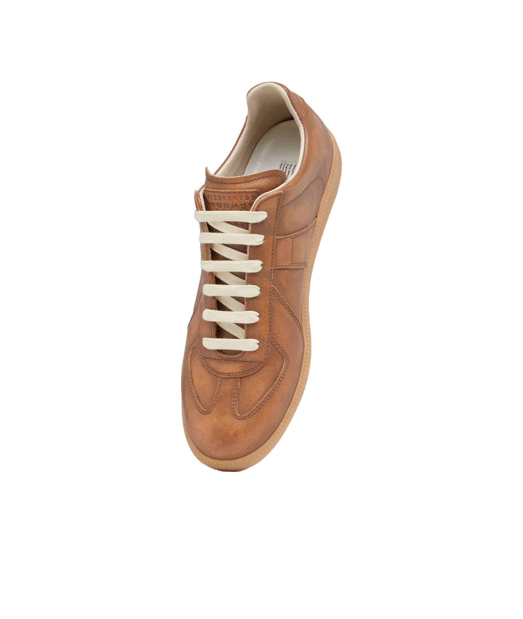 Maison Margiela Margiela Distressed Leather Replica Sneaker Brown In Brown