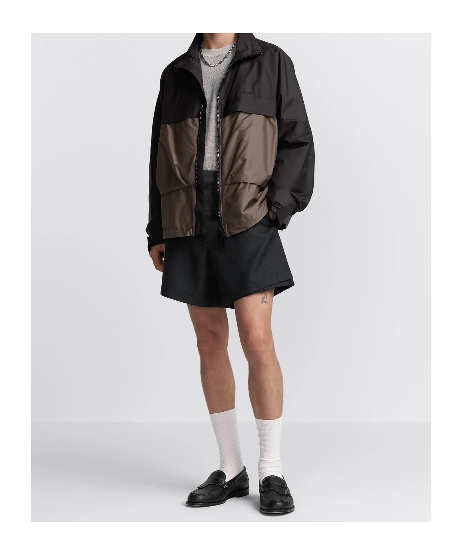 Dior Logo Zipper Casual Jacket In Black