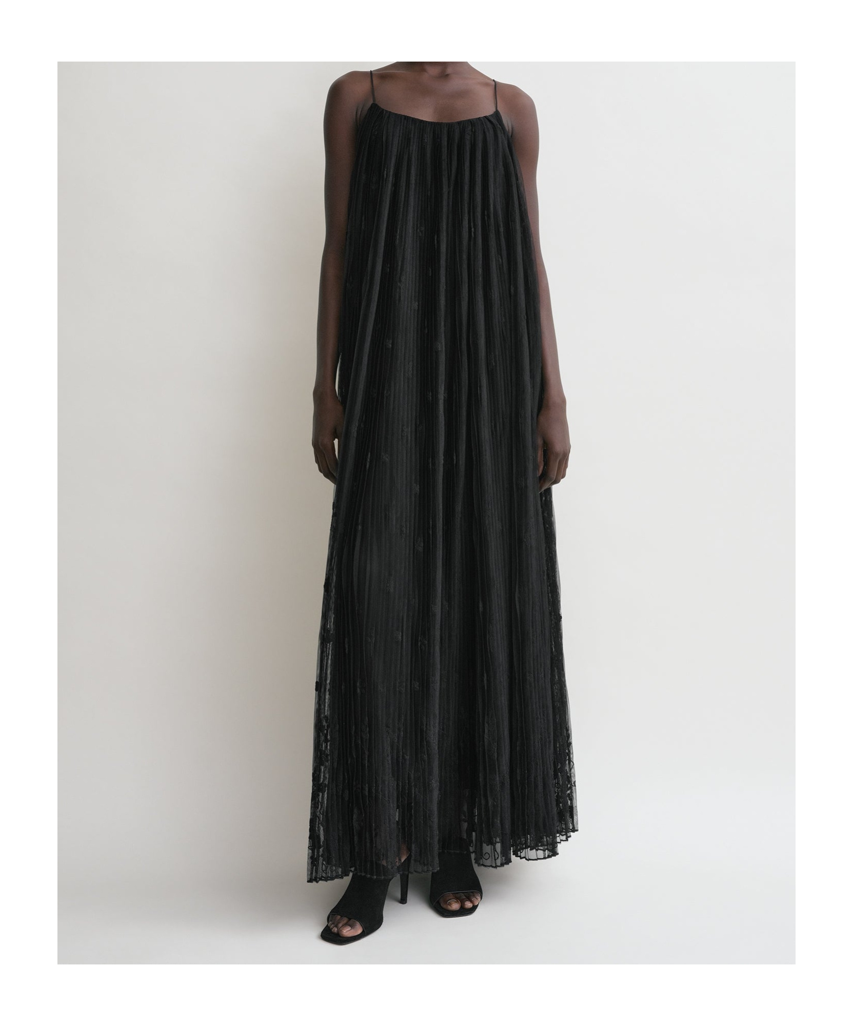 Totême Toteme Floral Plissé Tulle Maxi Dress