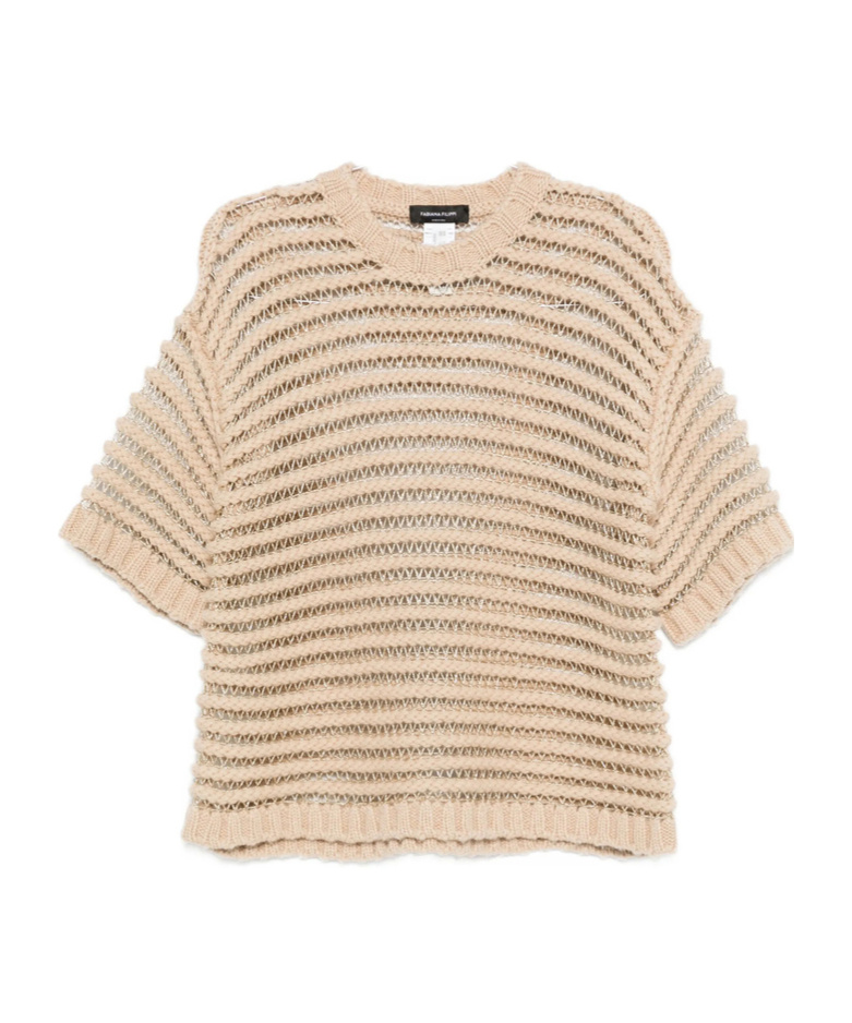 Fabiana Filippi Crew-neck Wool Sweater In Neutral