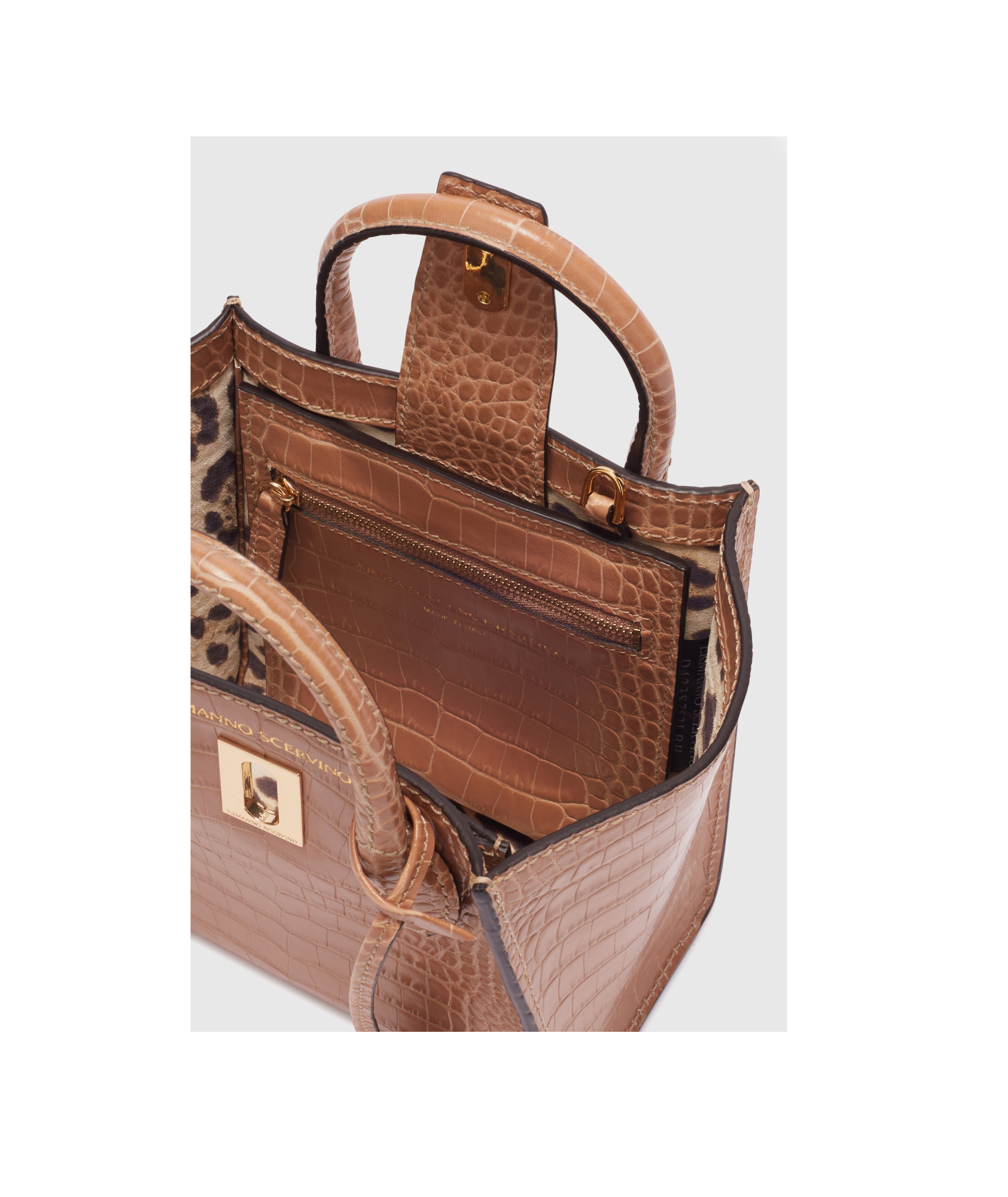 Ermanno Scervino Double Handle Shoulder Bag In Brown