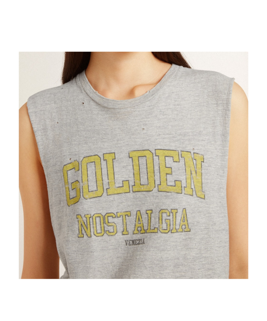 Golden Goose Round Collar Sleeveless Vest In White