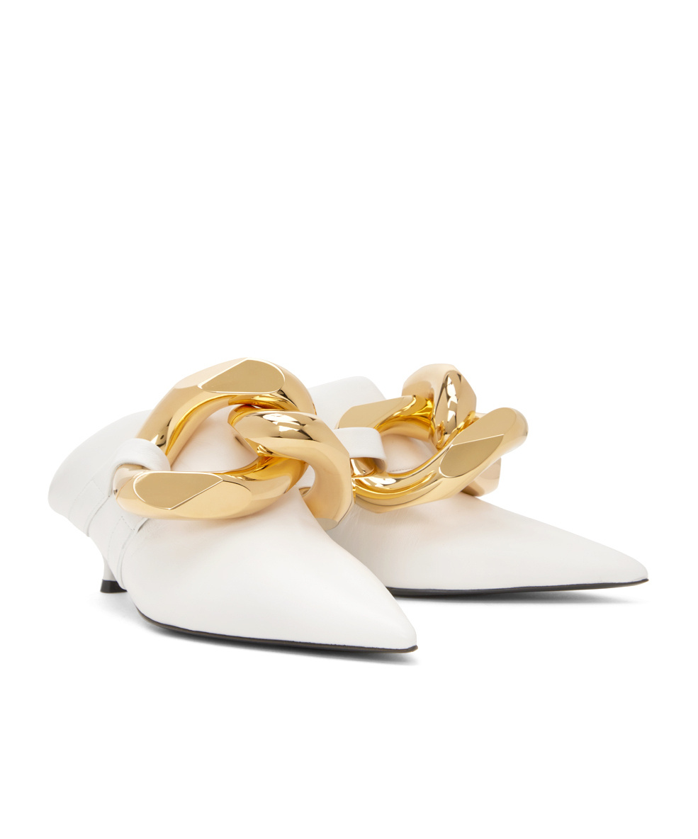 Jw Anderson Pointed Muller Heels In White
