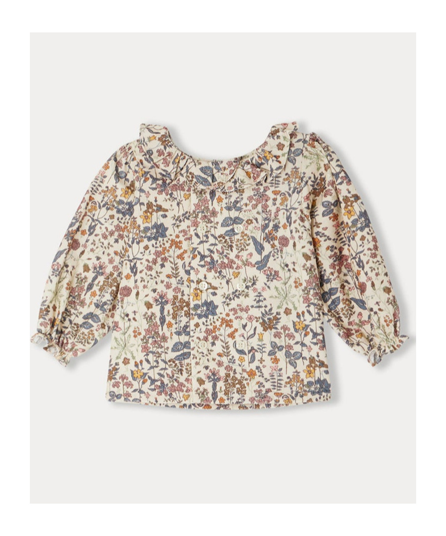 Bonpoint Multicoloured Gigi Blouse In Corduroy In Nude