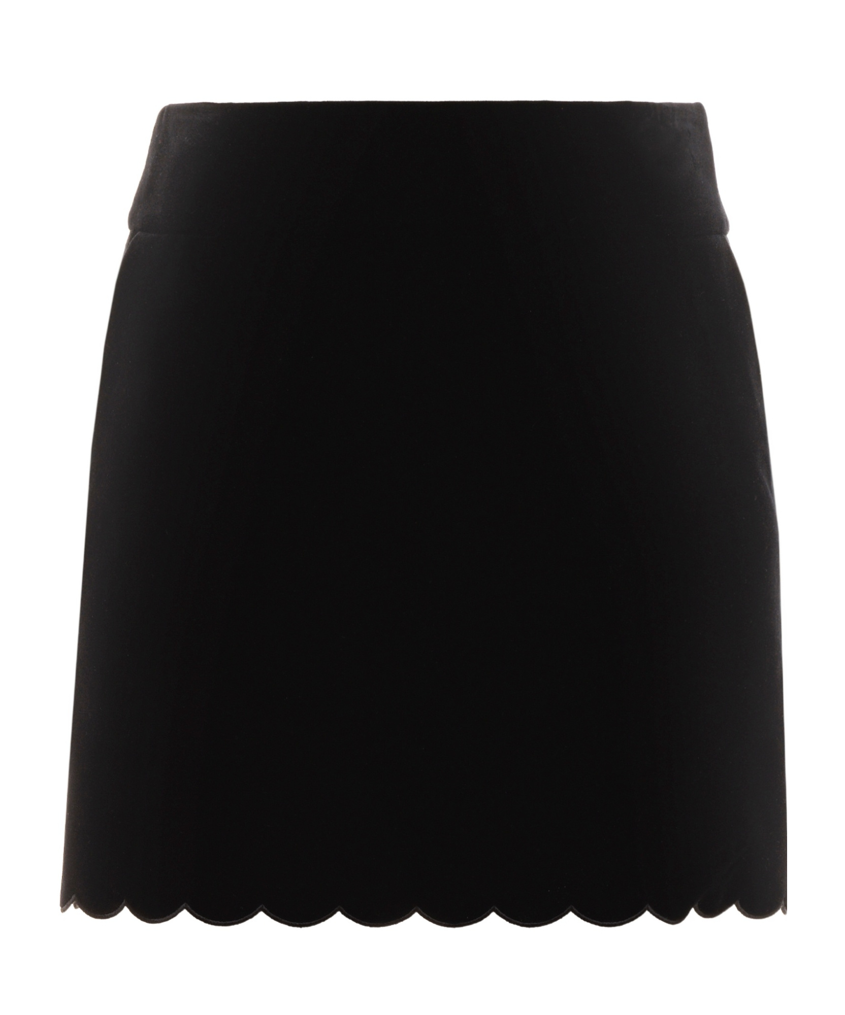 Chloé Velvet Scallop-rimmed Mini Skirt In Black