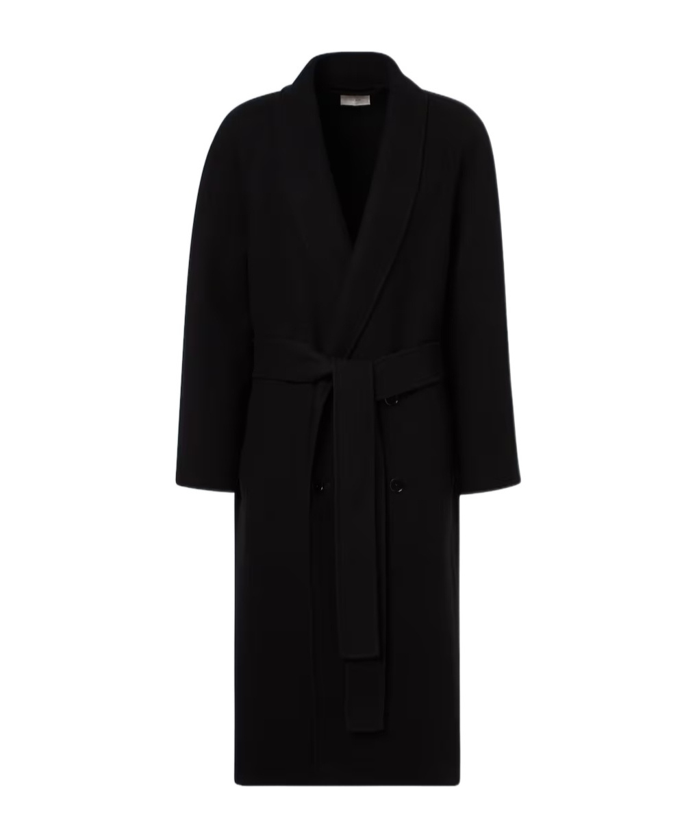 The Row Lapel Long-sleeved Coat In Black