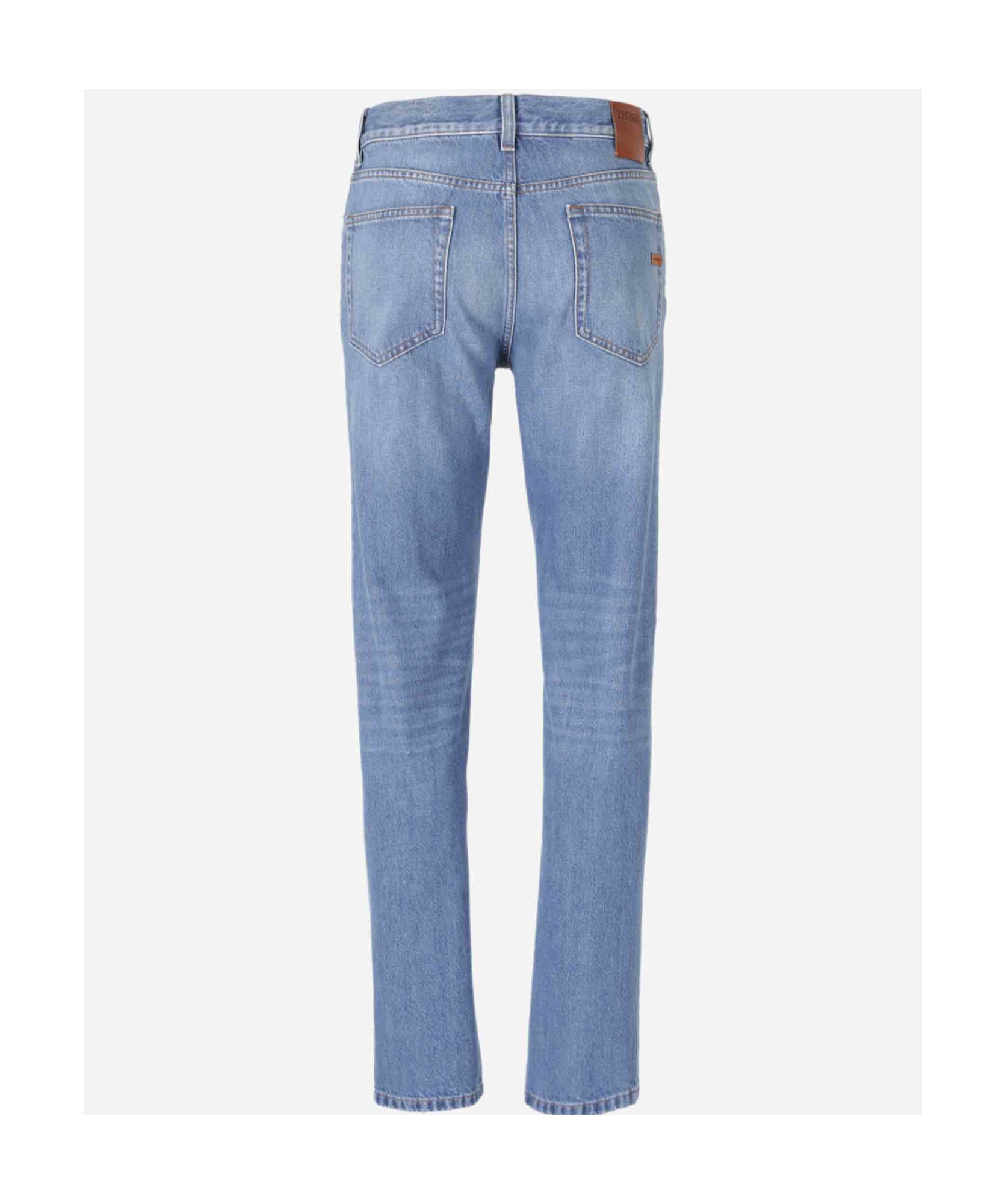 Shop Zegna Belt-loop Jeans In Blue