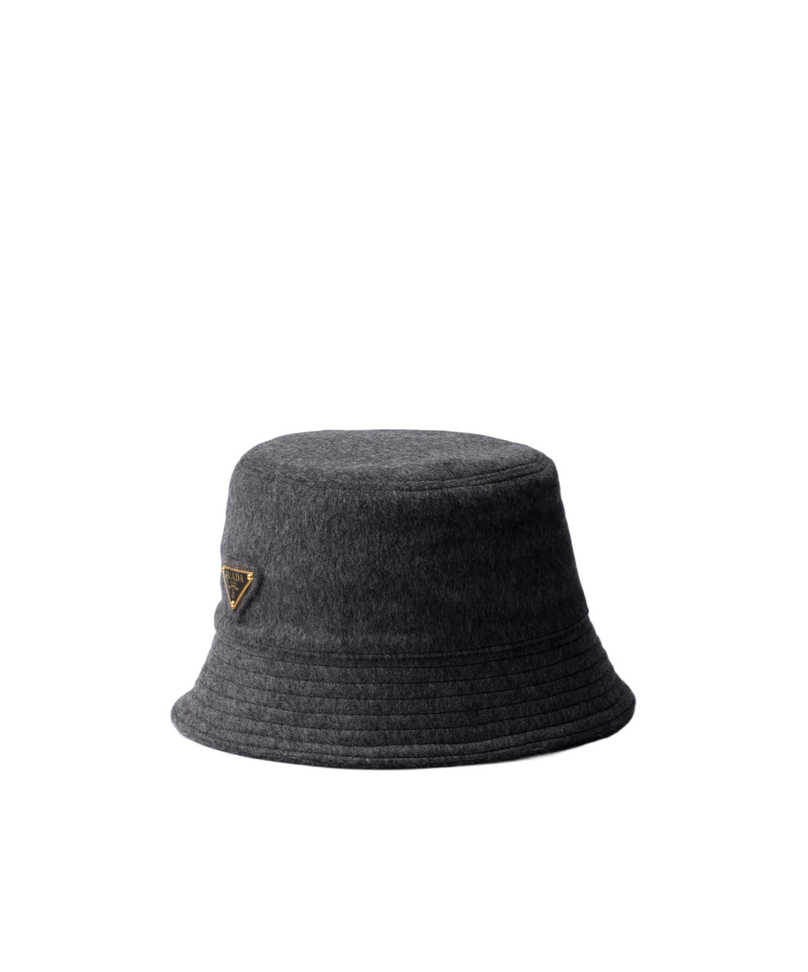 Prada Loden Fabric Bucket Hat In Brown