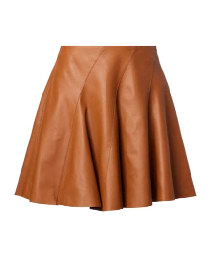 Ralph Lauren Leather Miniskirt In Brown