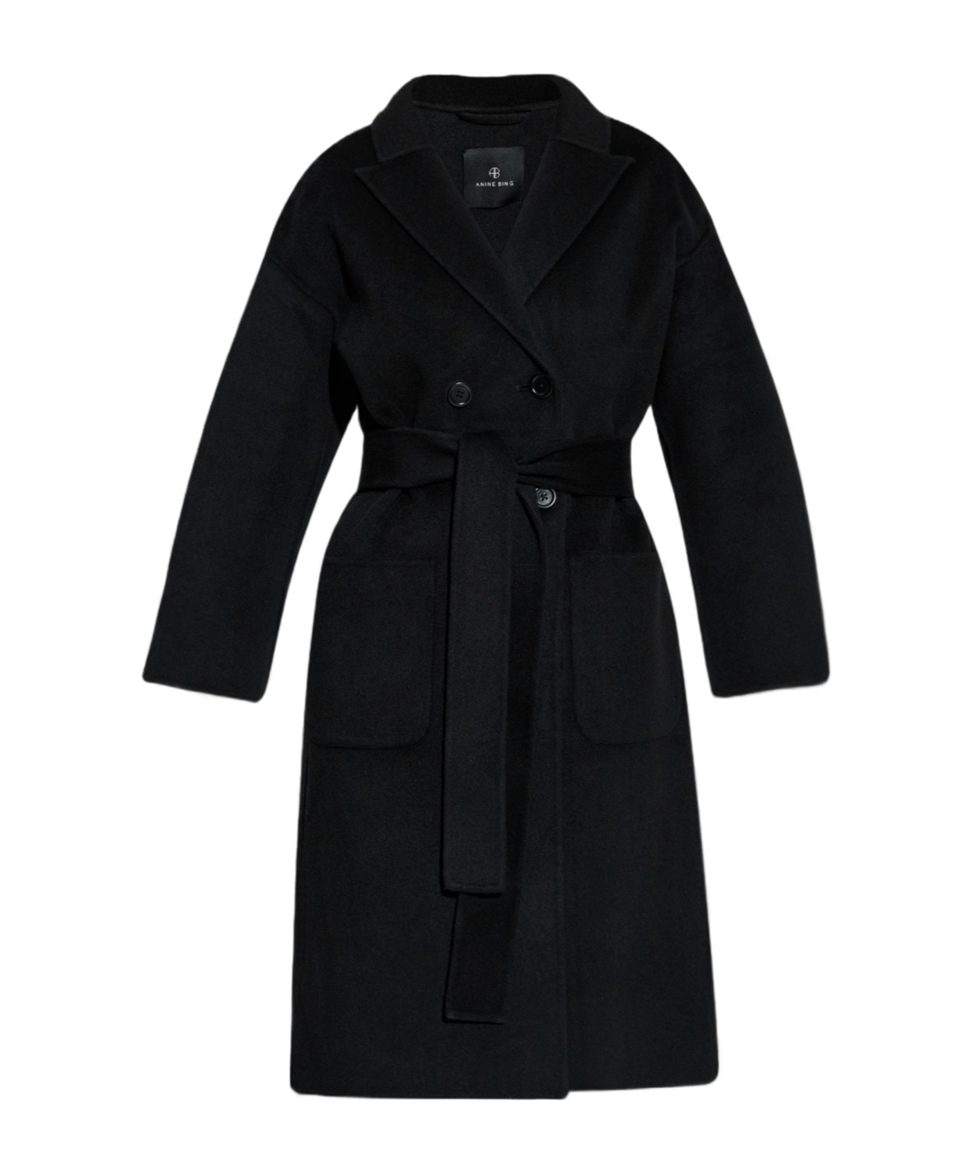 ANINE BING BELTED DOUBLE-BREASTED COAT