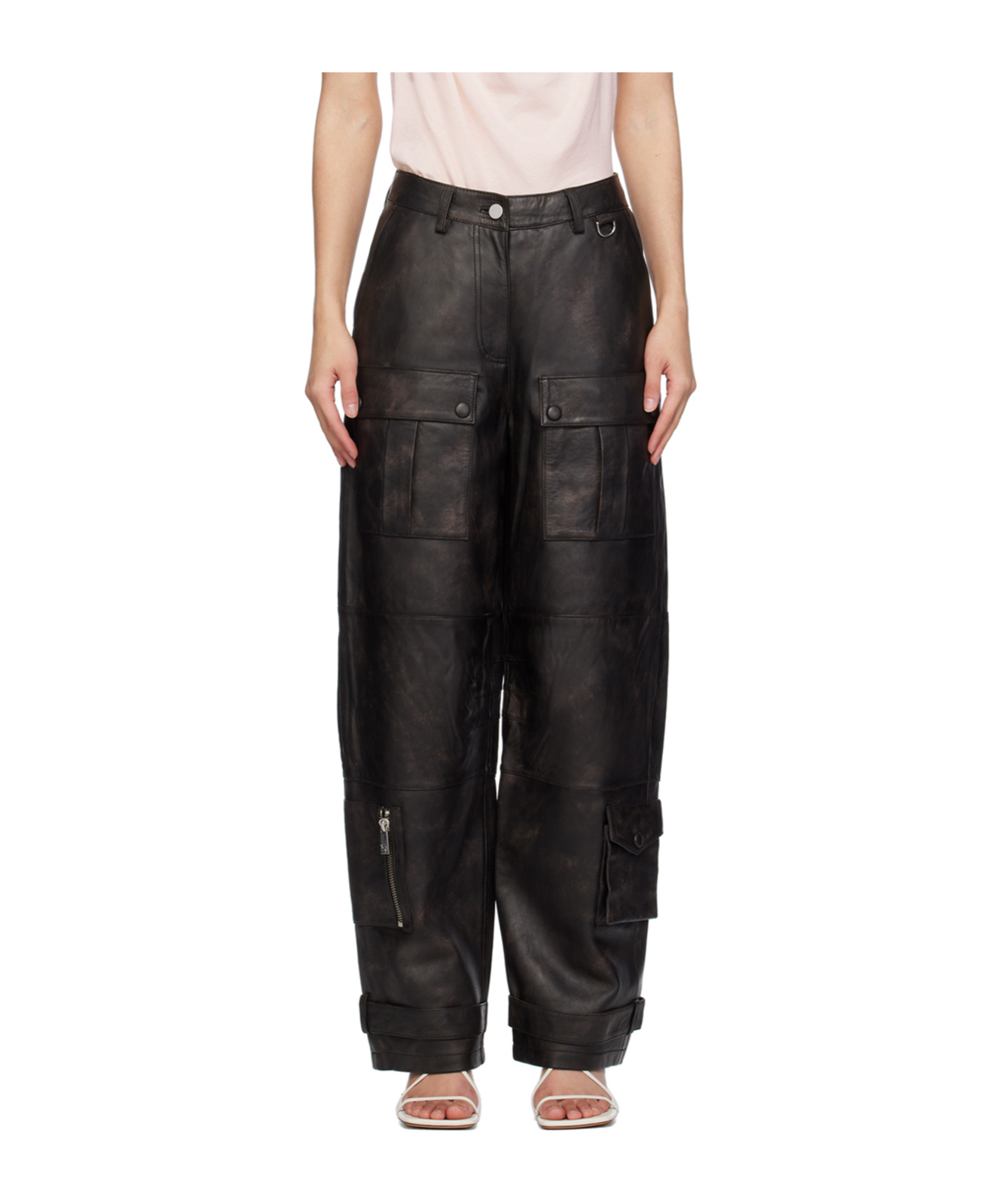 Remain Birger Christensen Grain Work Casual Pants In Black