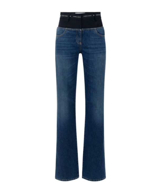 Elisabetta Franchi Waistband-detail Jeans In Blue