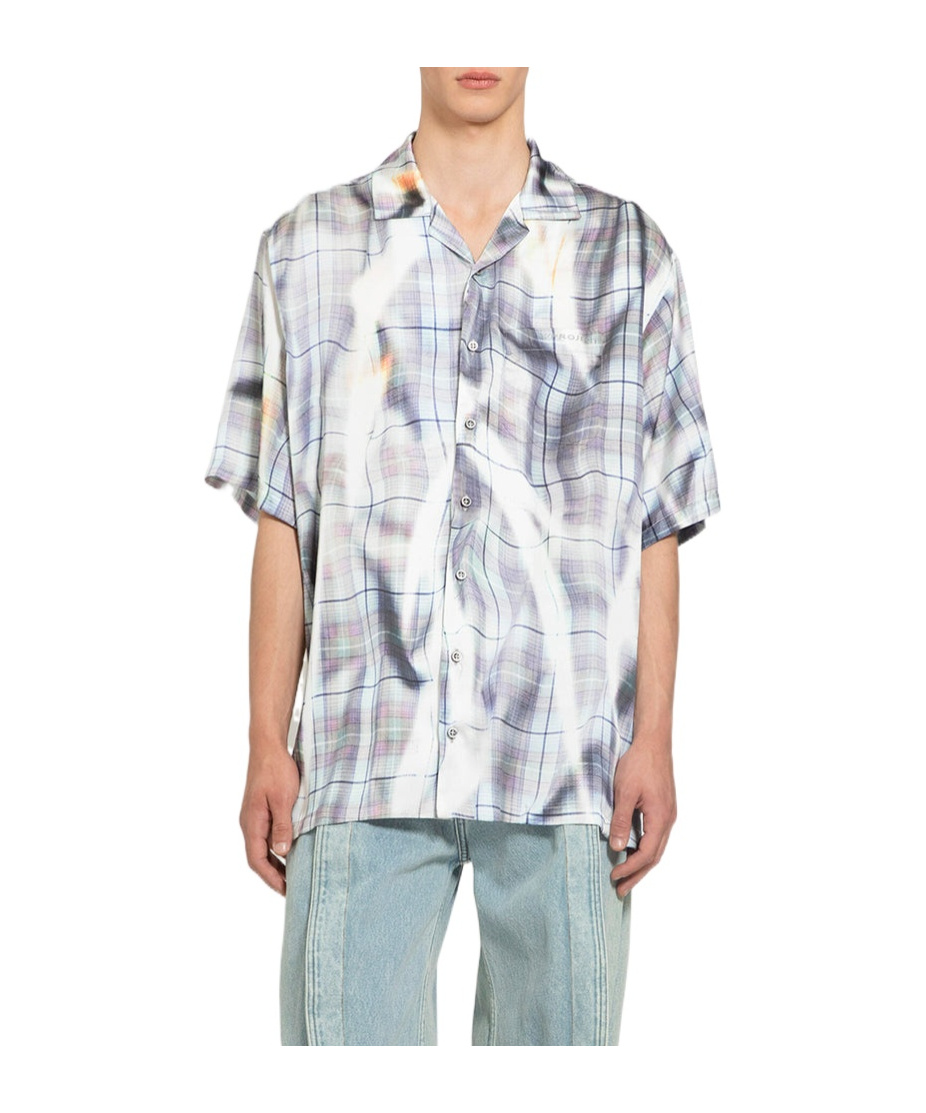 Y/project Check Print Oversized Shirt In White