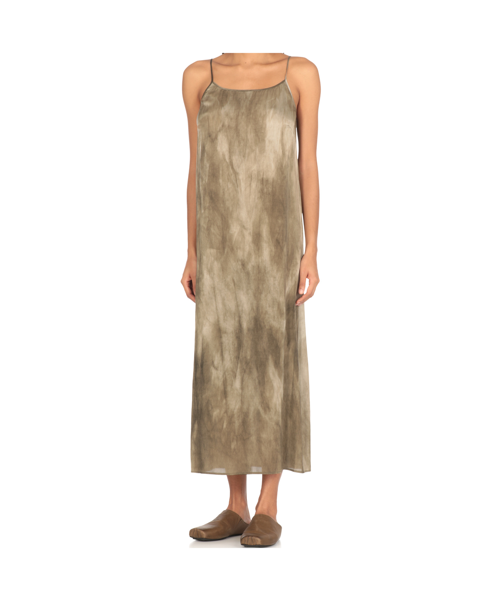 Uma Wang Green Silk Dress In Greygreen