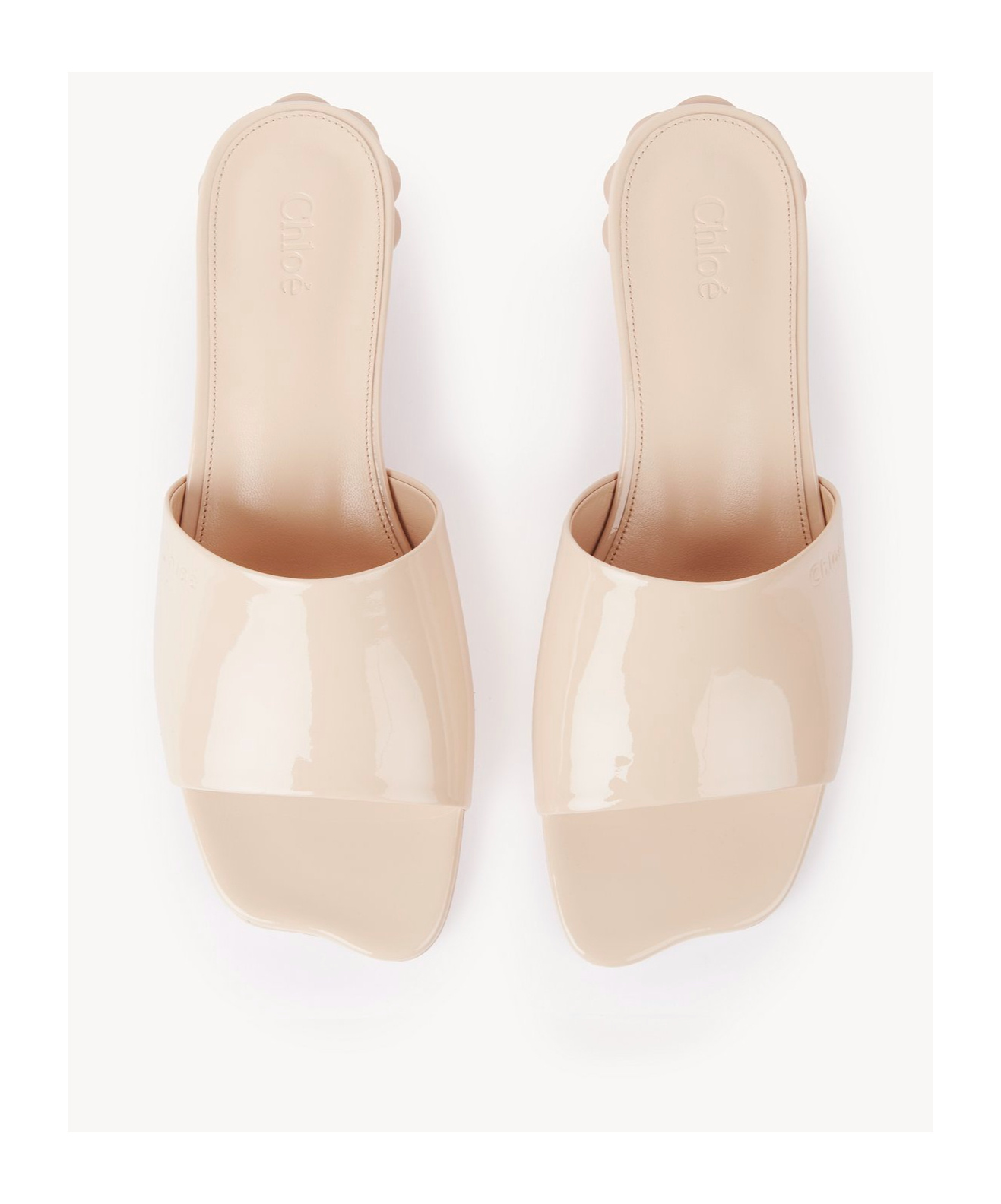 Chloé Open Toe Low Heel Sandals In Nude