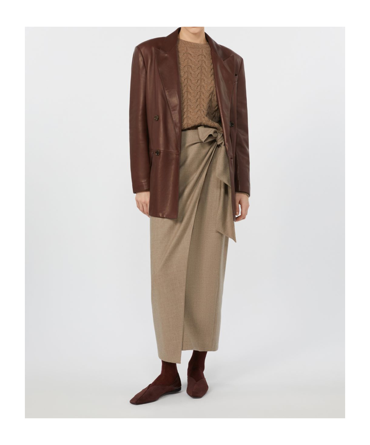 Max Mara Nappa Leather Olimpia Jacket In Brown