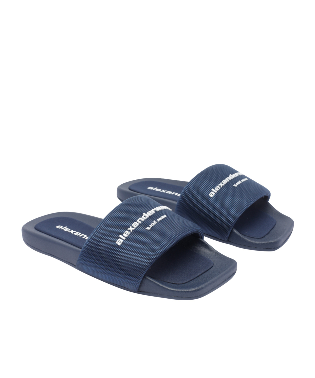 Shop Alexander Wang Logo Flip-flops In Blue