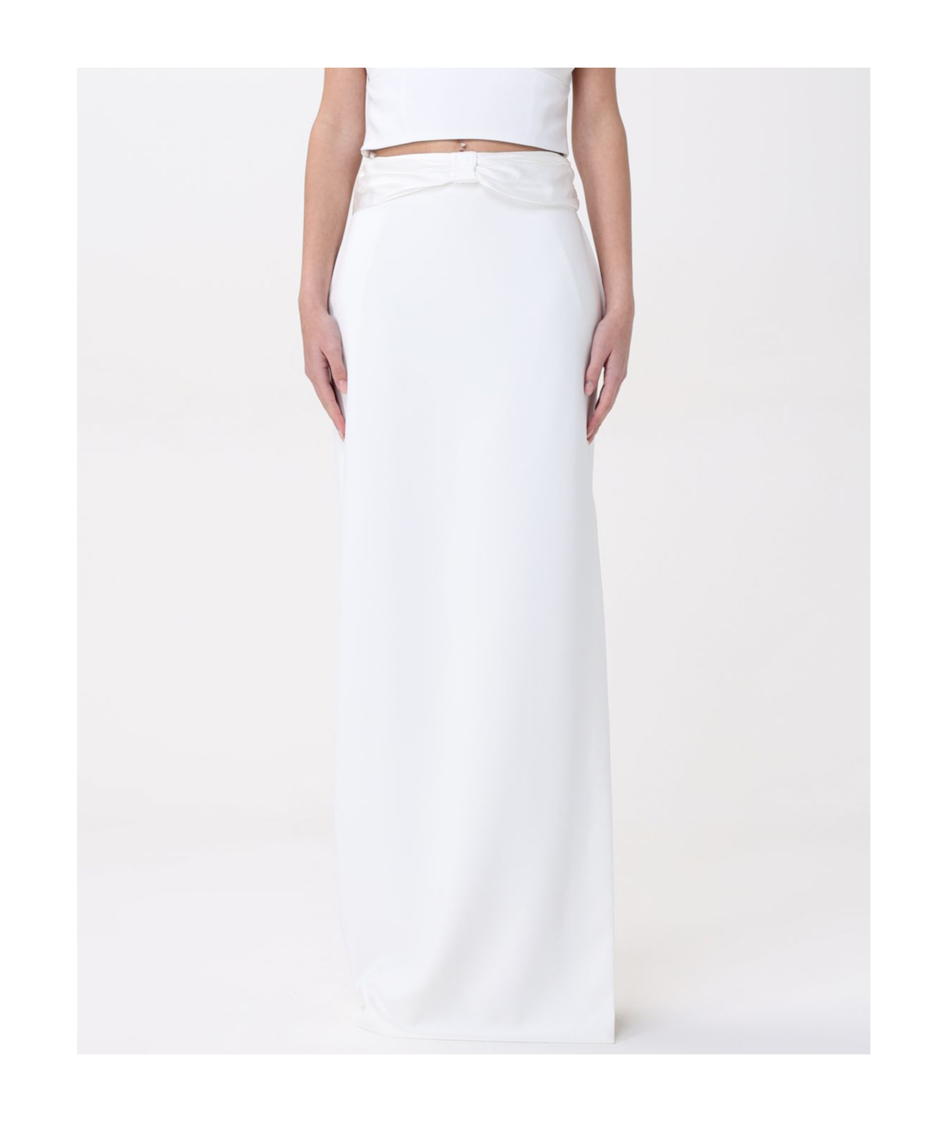 Elisabetta Franchi Bow-detail Maxi Skirt In White