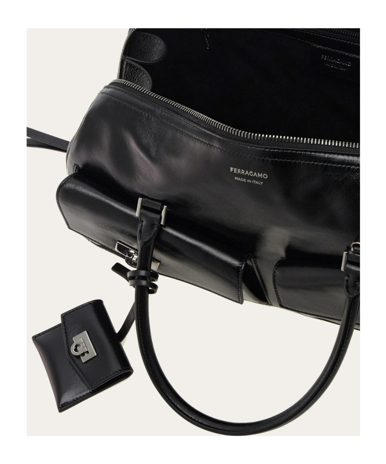 Ferragamo Versatile Cross-body Bag Top Handles In Black