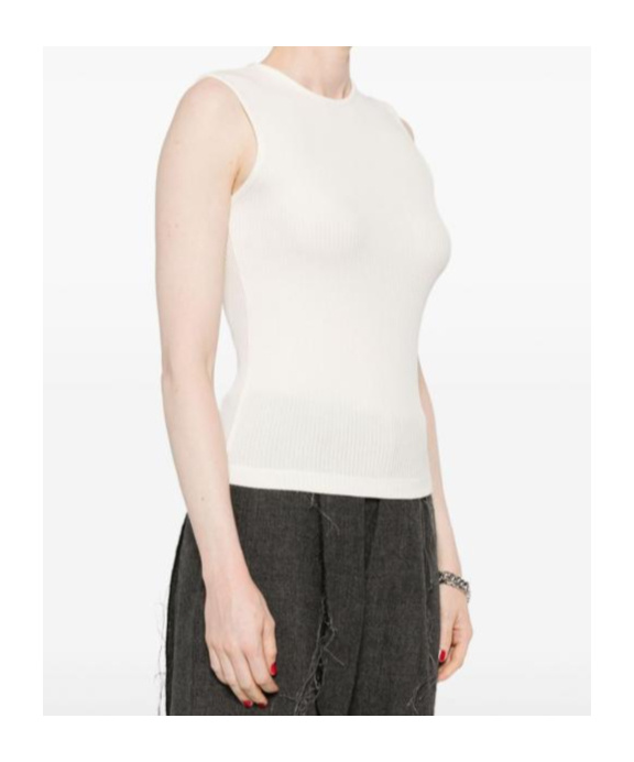 Agolde Sleeveless Ribbed Tank Top In White