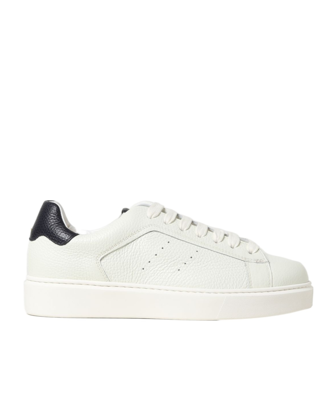 Doucal's Tumbled Leather Sneakers In White