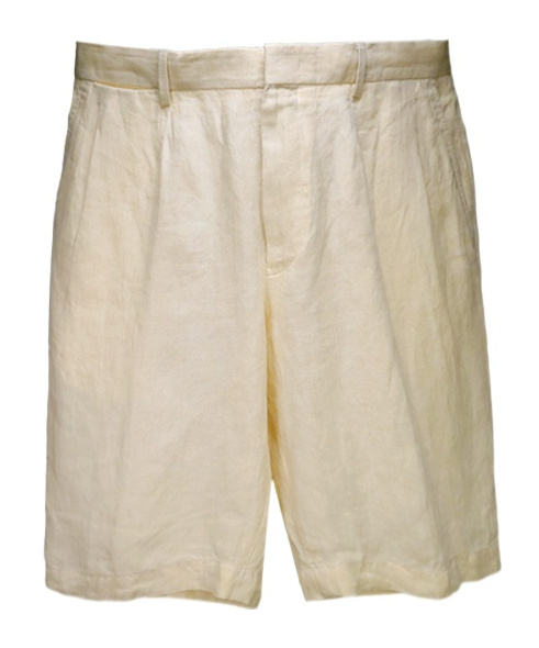 ZEGNA PLEAT-DETAIL LINEN SHORTS