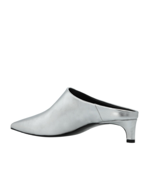Jil Sander Pointed High Heel Mules In Silver