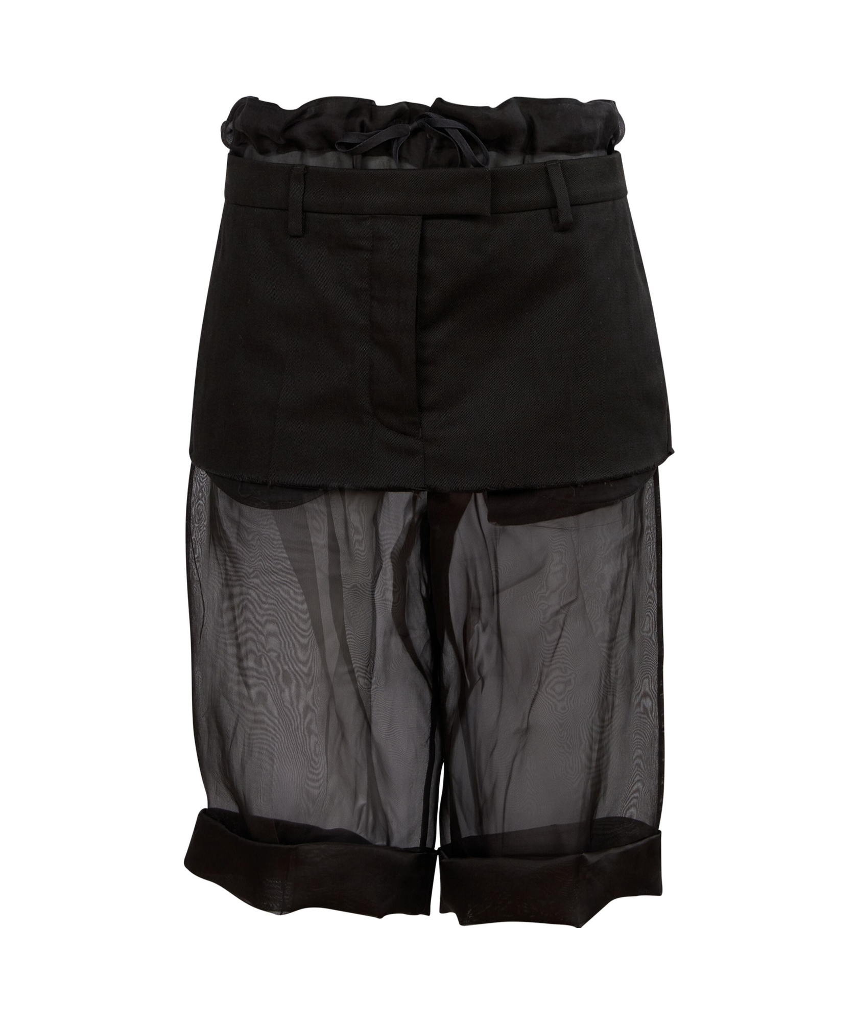 Shop Maison Margiela Layered Skirt Shorts In Black