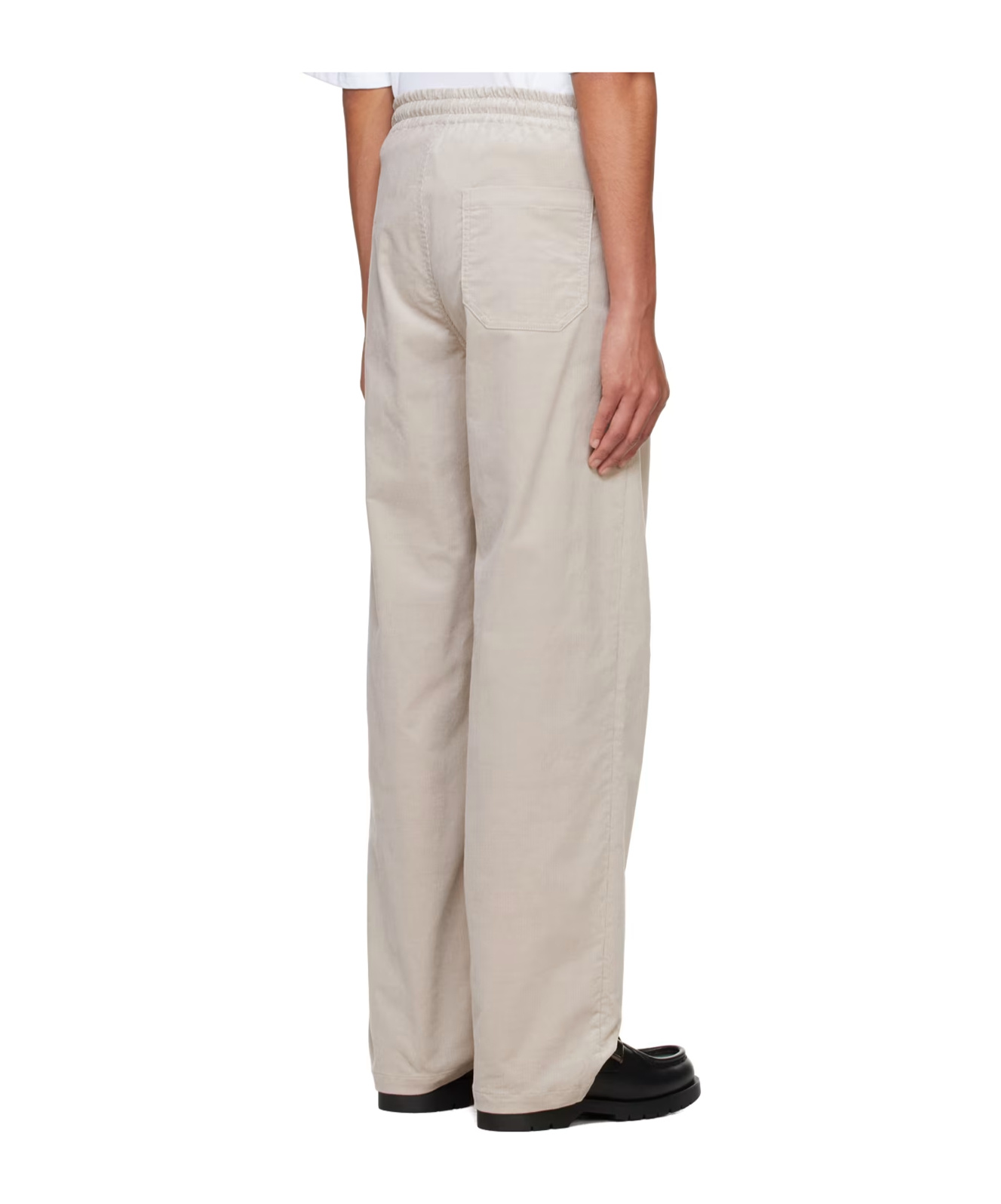 Apc Vincent Long Drawstring Casual Pants In Nude