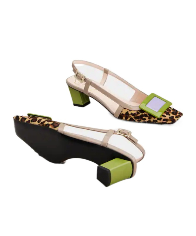Roger Vivier Belle Vivier Slingback Pumps In Leather In Multi