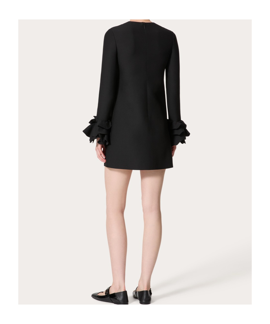 Valentino "double Compact Drill Mini Dress" In Black