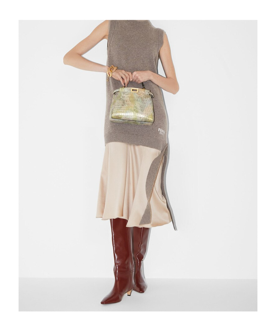 Fendi Sleeveless Dress In Beige