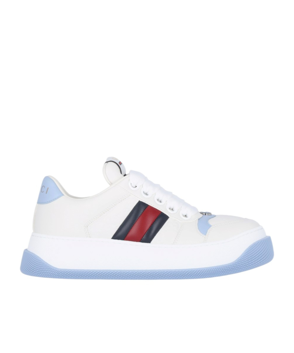 Gucci 42mm Screener Leather Sneaker In White