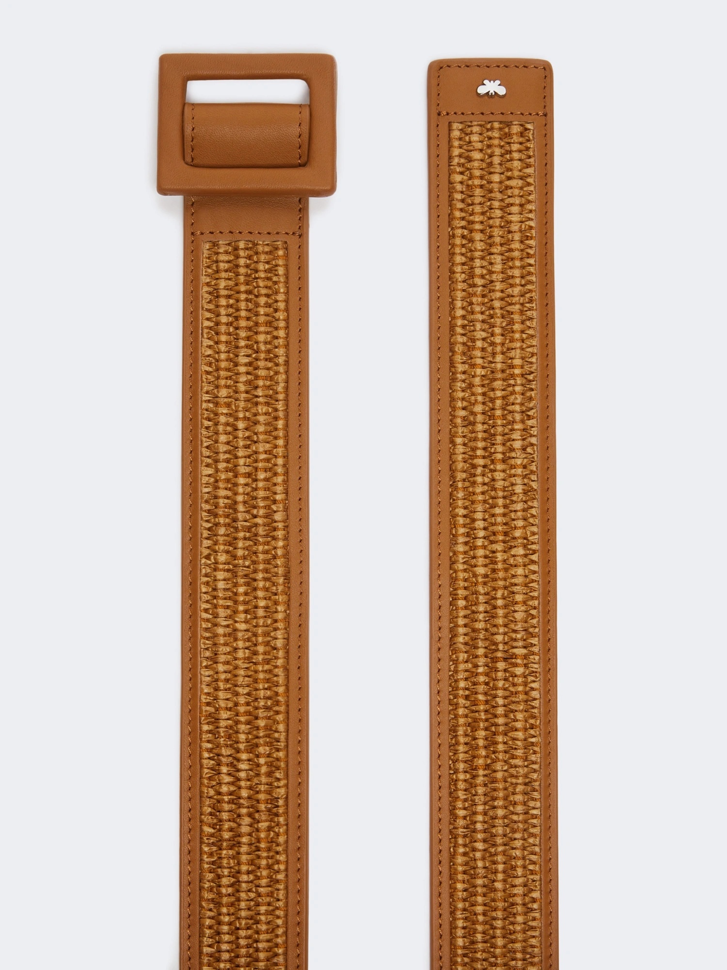 Weekend Max Mara Raffia Effect Belt In Metallic