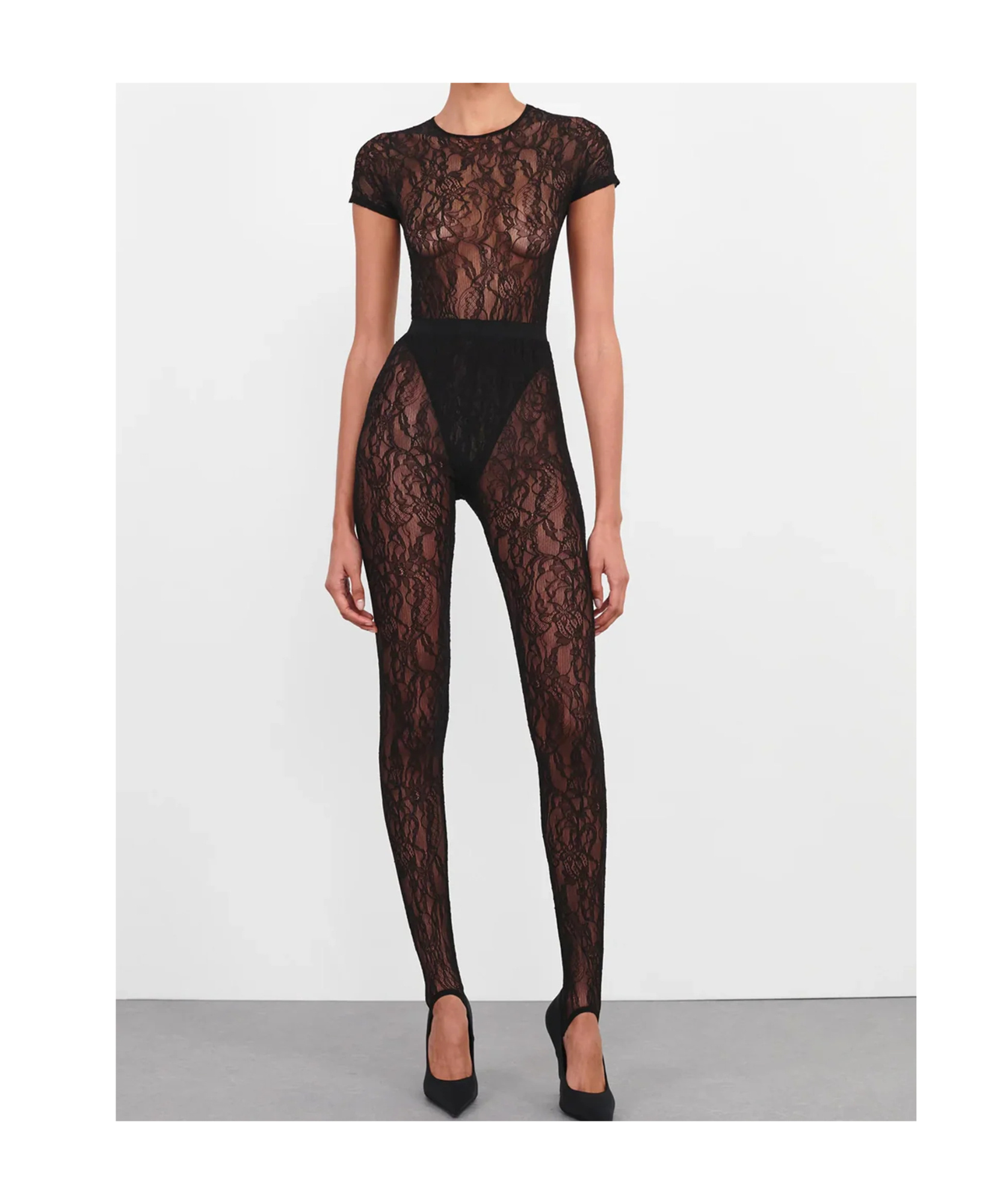 WARDROBE.NYC LACE STIRRUP LEGGING 