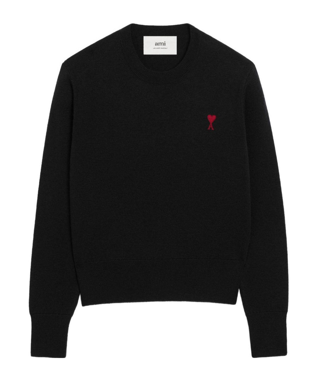 Ami Alexandre Mattiussi Ami Paris Ami De Coeur Black Crew-neck Sweatshirt Women In Black