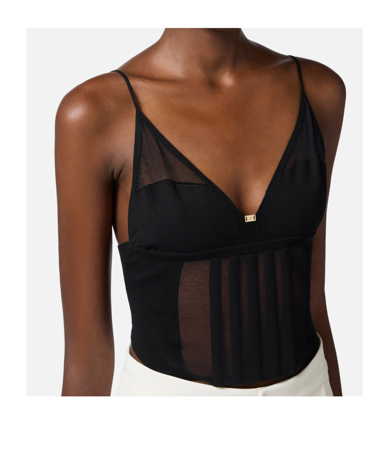 Elisabetta Franchi Corset-style Top In Black