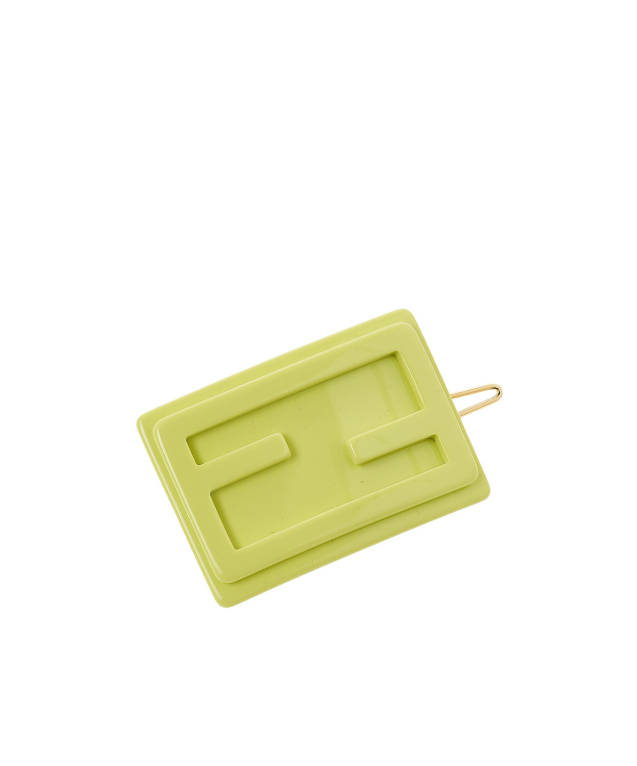 Fendi Logo Rectangular Hair Clip In Green