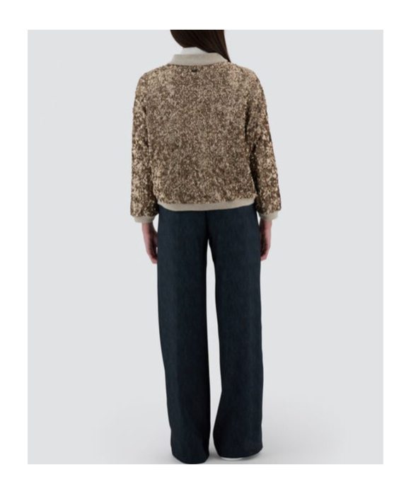 Shop Herno Sequined Zip-up Bomber Jacket In Brown