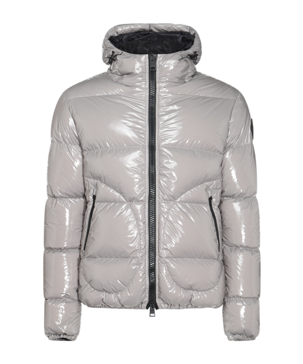 Herno Patent Hooded Puffer Jacket In Gray
