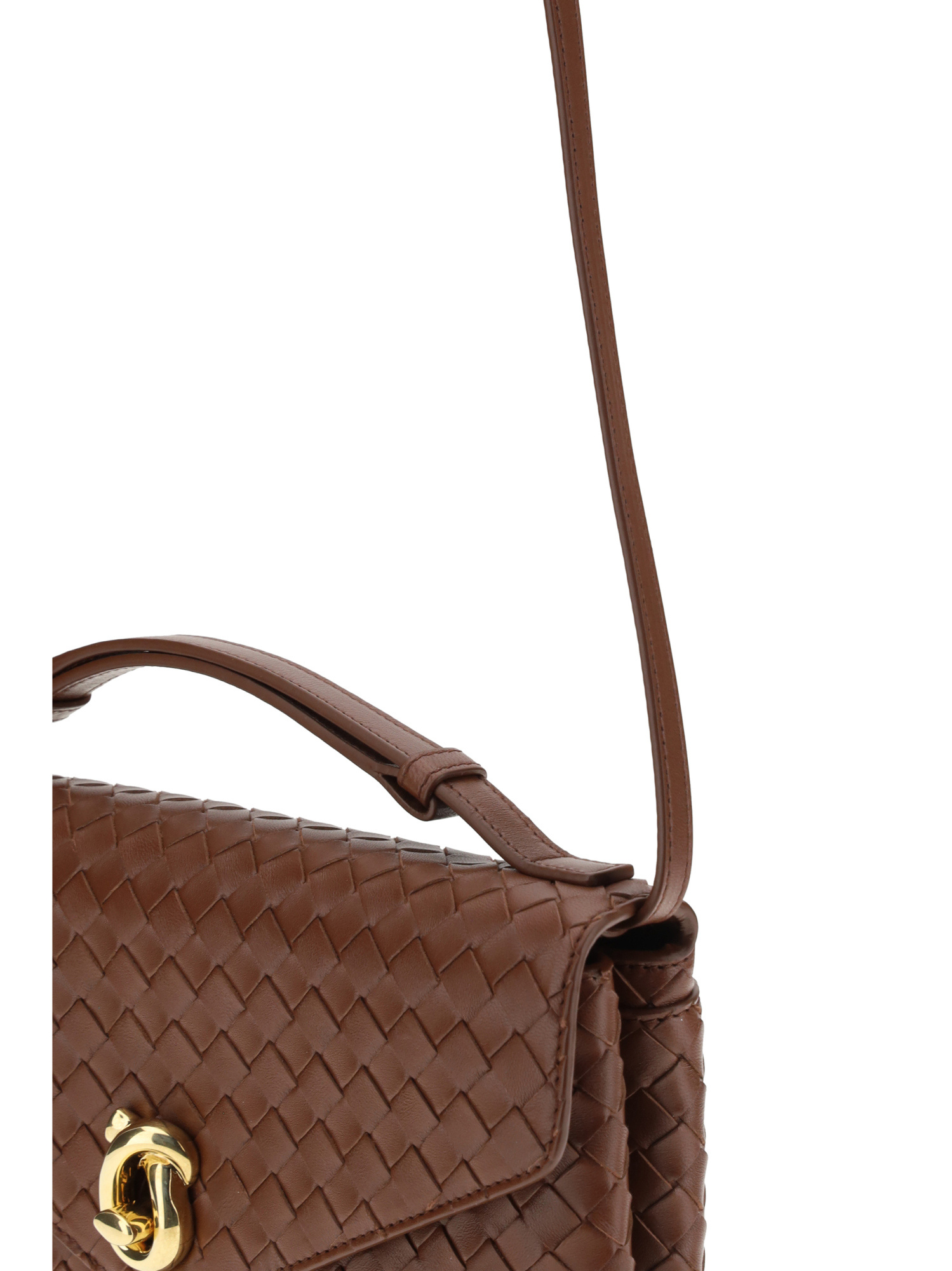 Bottega Veneta Lock Knot Leather Shoulder Bag