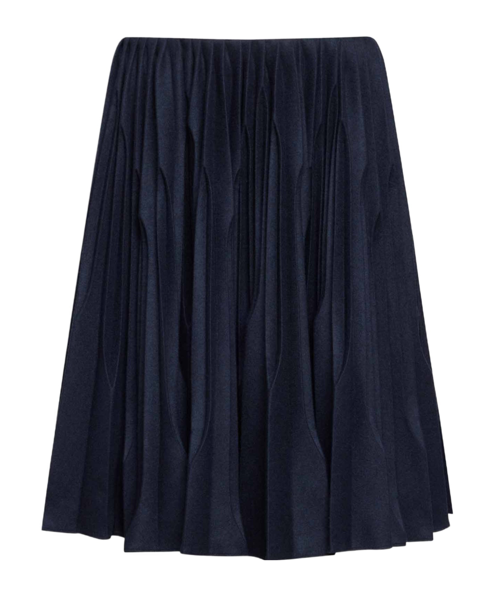 Alaïa Merino Flannel Pleated Skirt In Black