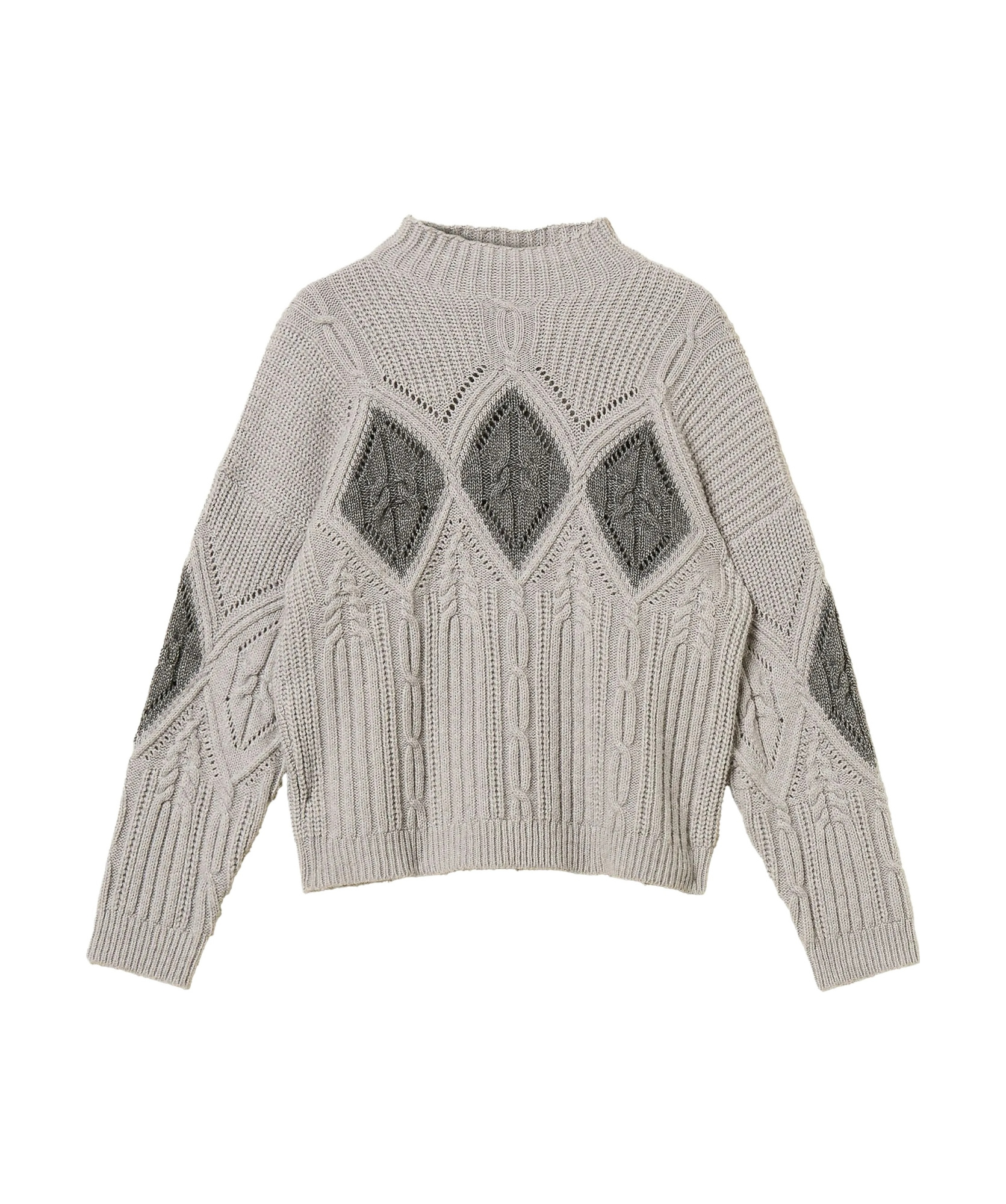 Twinset Cable-knit Intarsia Jumper In Gray