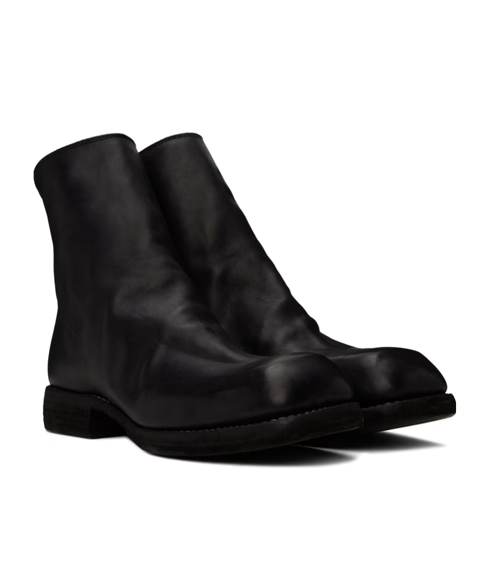 Guidi Square-toed Zippered Boots In Black