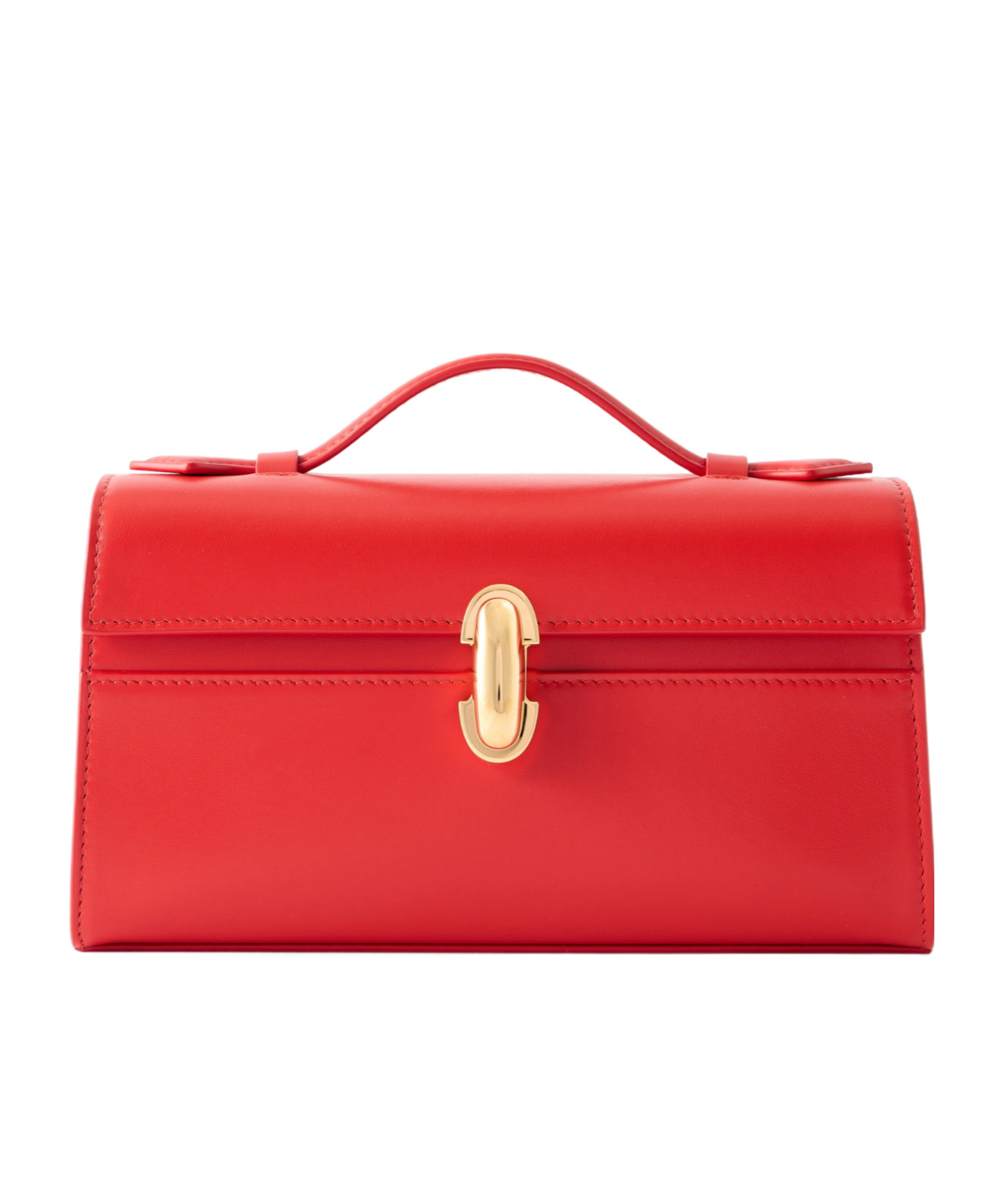 Savette Symmetry Pochette Leather Tote In Red