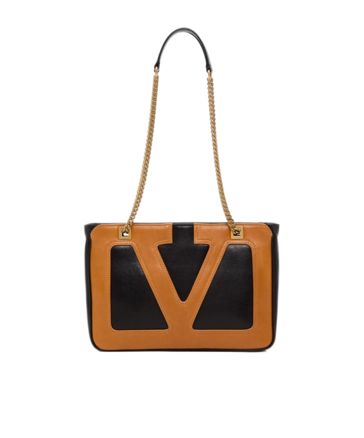 Valentino Chain Strap Two-tone Shoulder Bag Collection In Black