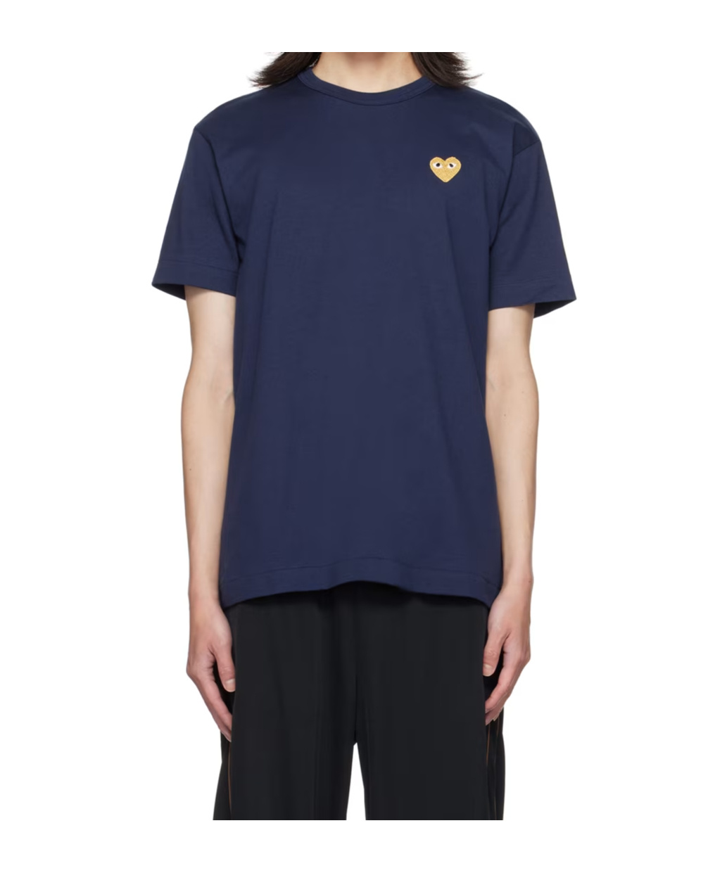 Comme Des Garçons Play Embroidered Heart T-shirt In Blue