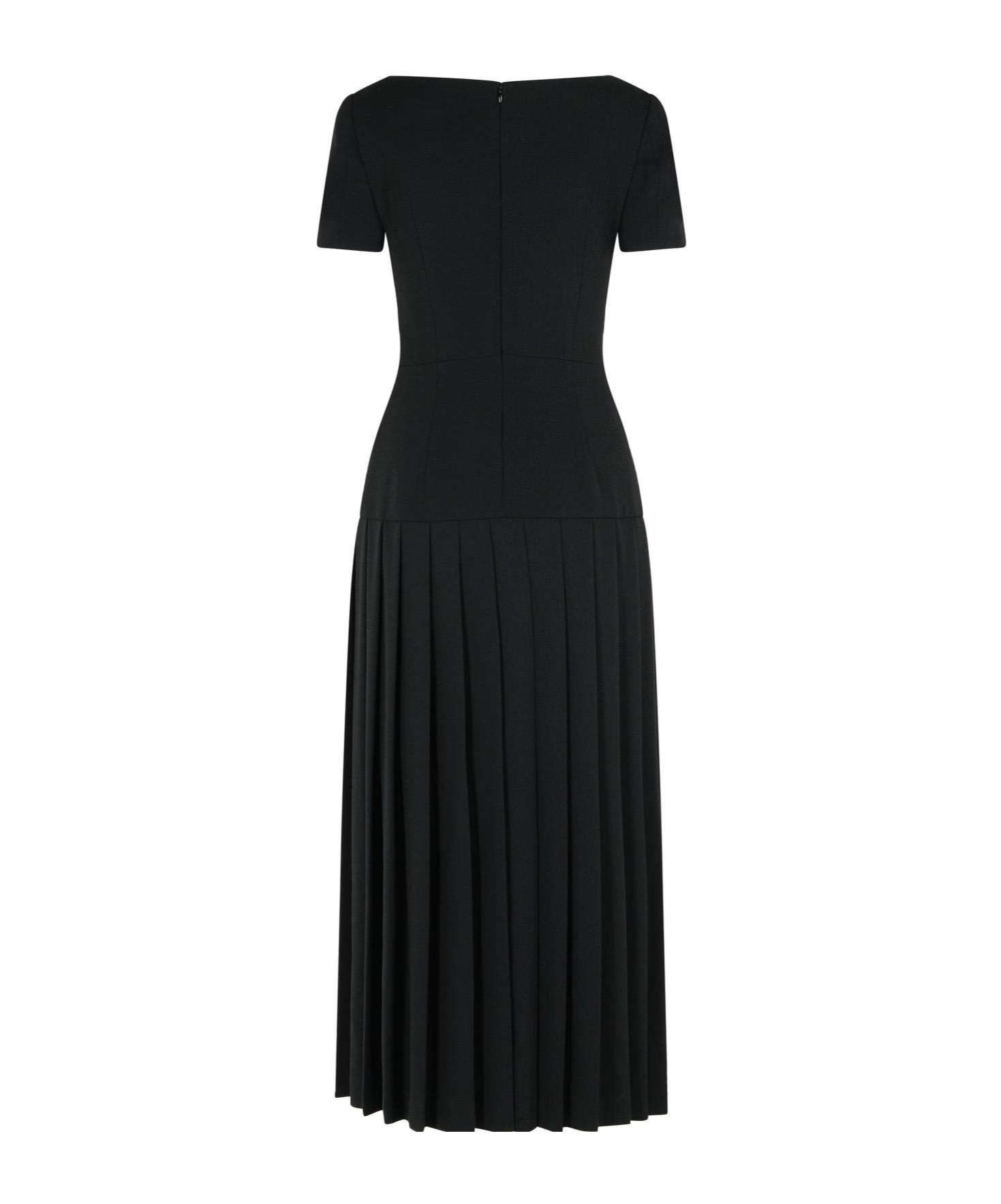 Alessandra Rich Wool Dress With Button Detailing In Black