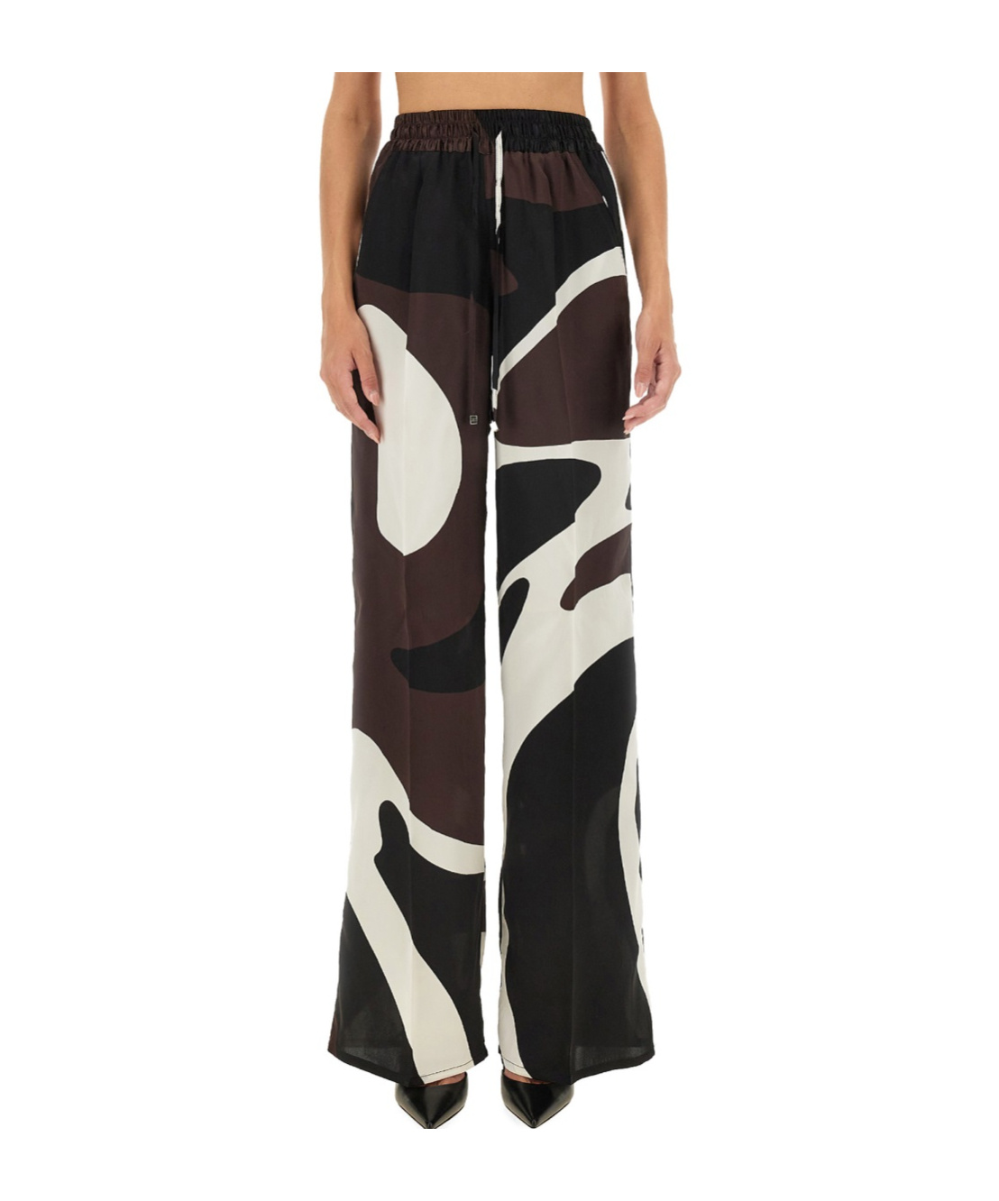 Shop Kiton Printed Patterned Pants In Black